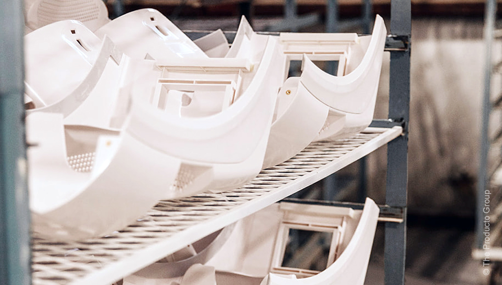 plastic enclosures on drying rack